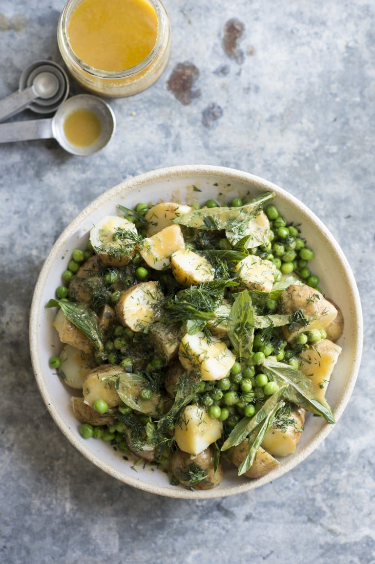 Recipe: New potatoes with Peas, Mint & Brown Butter Vinaigrette by Cornersmith
