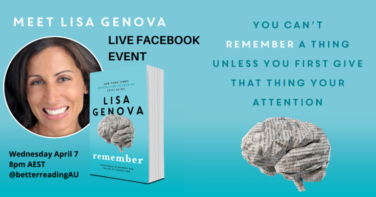 Live Book Event: Lisa Genova, Author of Remember