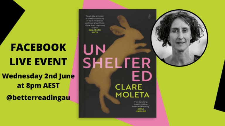 Live Book Event: Clare Moleta, Author of Unsheltered